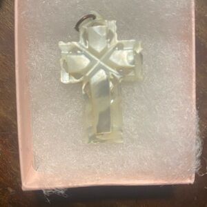 Elegant Mother of Pearl Cross Pendant